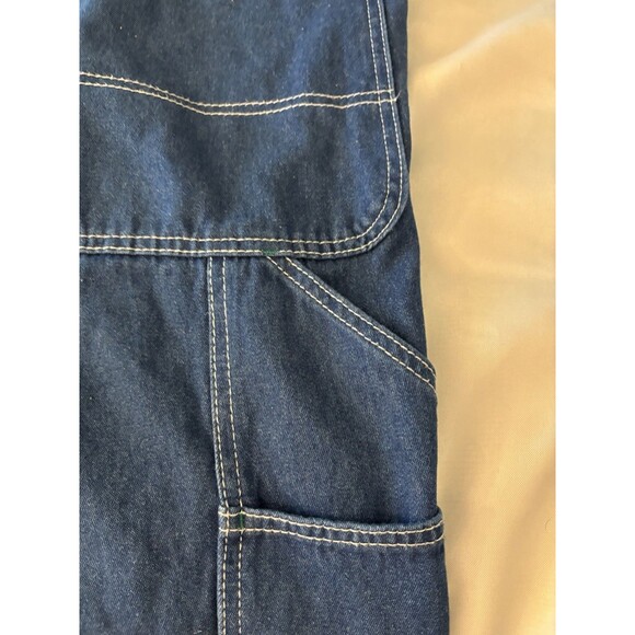 LIBERTY Stonewashed Bib Overalls Jeans 34x32 Denim Carpenter Farm Utility Work - Picture 10 of 16